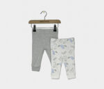Baby Unisex 2 Pack Pants White/Grey