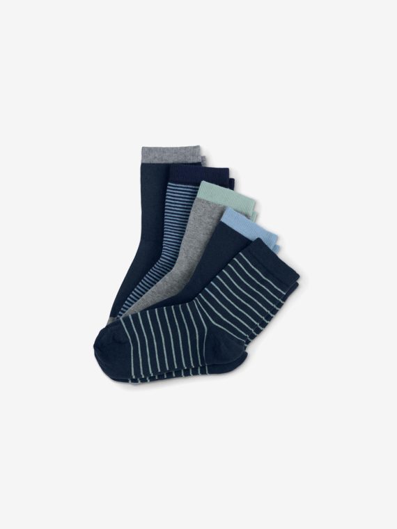 Boys Set of 5 Pairs Socks Navy/Grey