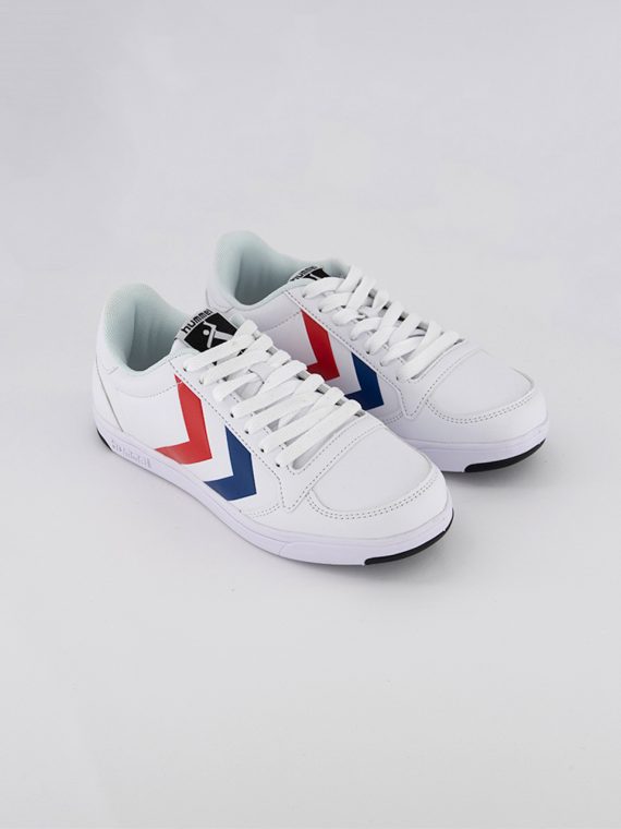Kids Boys Stad Light Court Style Trainers White/Blue/Red