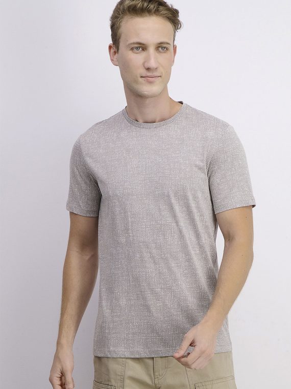 Mens Basic Microprint T-Shirt Smoke/Ivory