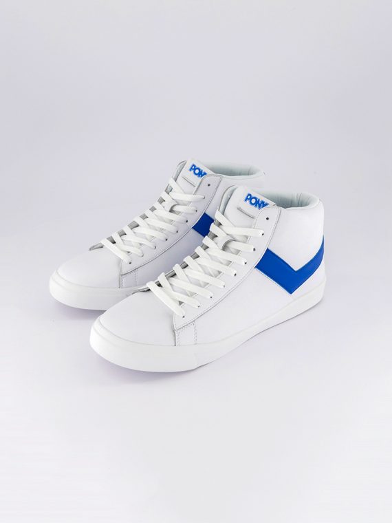 Mens Classic High Top Athletic Shoes White/Blue