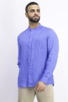 Mens Comfort Fit Long Sleeve Casual Shirt Royal Blue