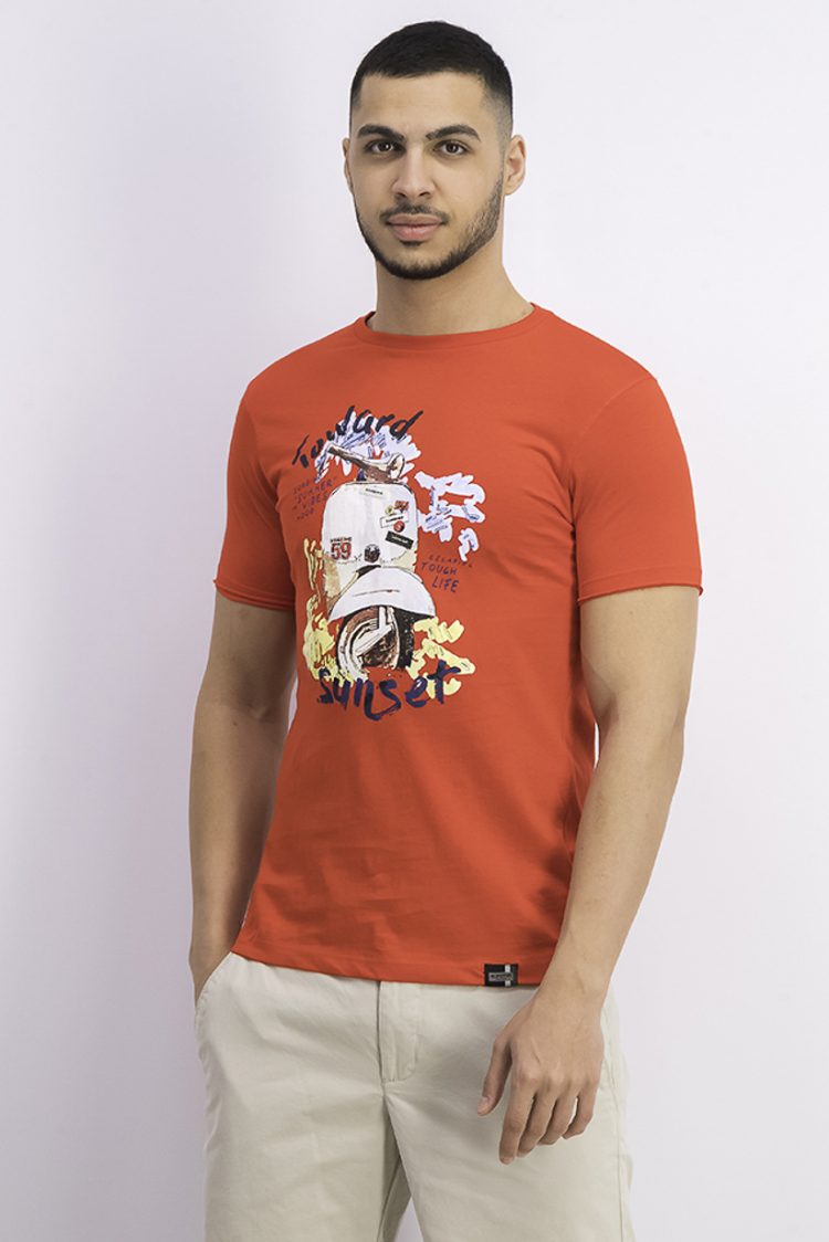 Mens Graphic Print Tee Red