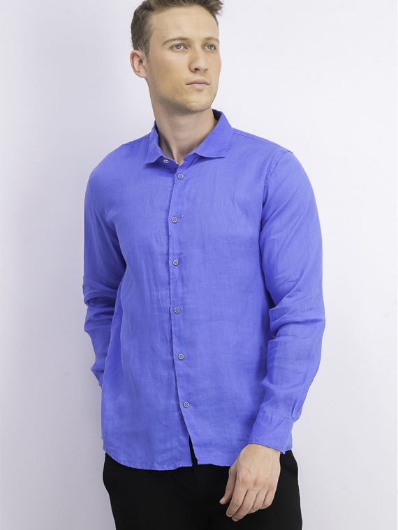 Mens Long Sleeve Casual Shirt Medium Blue