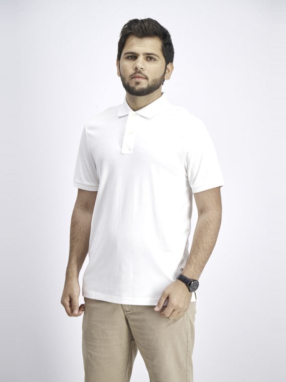 Mens Plain Polo Shirt White
