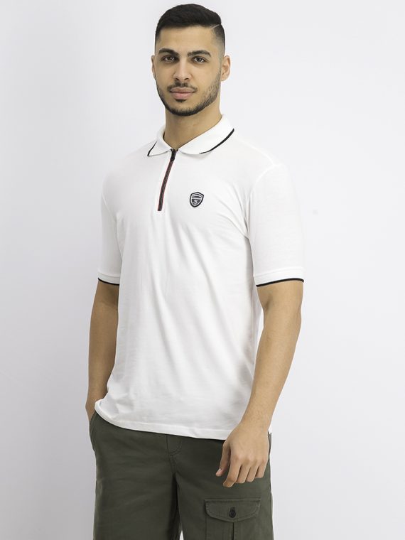 Mens Pullover Shorts Sleeve Polo White