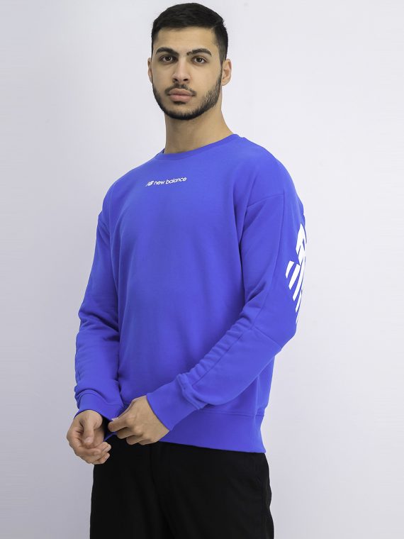 Mens Sport Style Optiks Crew Neck Sweater Blue