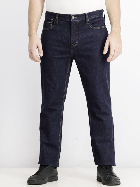 Mens Straight Built-in Flex Jeans Navy