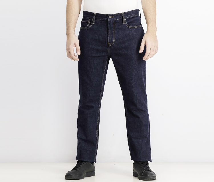 Mens Straight Built-in Flex Jeans Navy