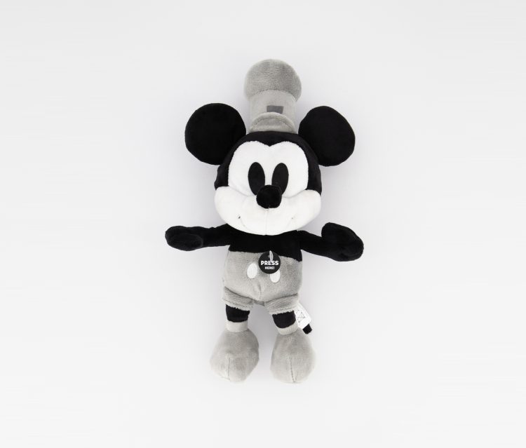 Mickey 90 Anniversary Plush Toy Black/Grey/White