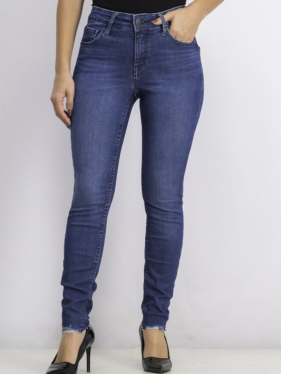 Womens Ankle Length Super Skinny Jeans Denim Blue