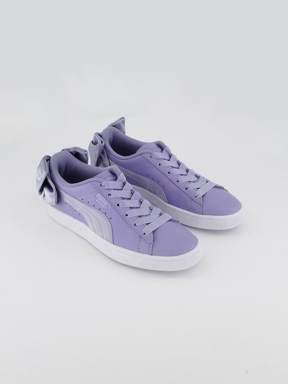 Womens Basket Bow Satin Shoes Sweet Lavender