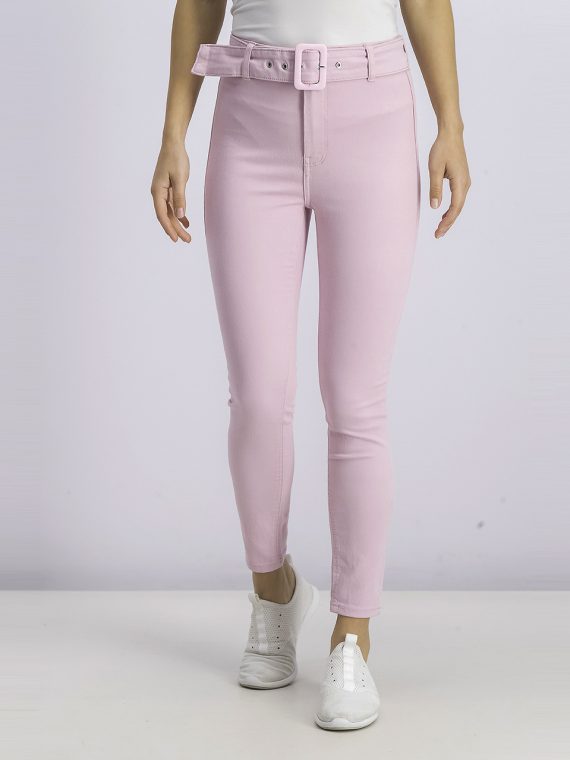 Womens Belted Pants Pink