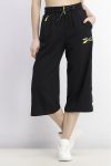 Womens Casual Knitted Cropped Pants Black