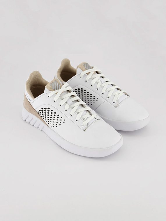 Womens Cutwork Detail Sneakers White/Pale Peach