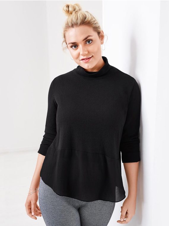 Womens Fine Knit Sweater Black