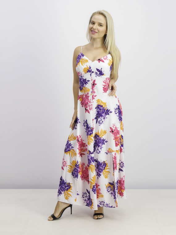 Womens Floral-Print Maxi Dress Tropical Garden