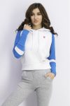 Womens Hooded Sweater White/Blue