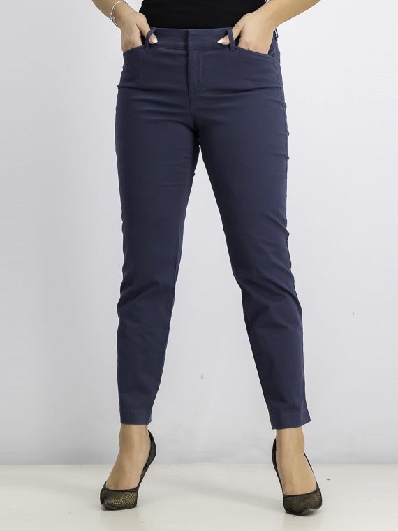 Womens Mid-Rise Chino Ankle Pants Navy