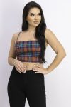 Womens Plaid Crop Top Red/Green