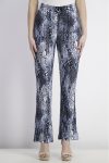 Womens Pull On Flowy Elastic Pant With Narrow Waistband Snake Print Blue/Black