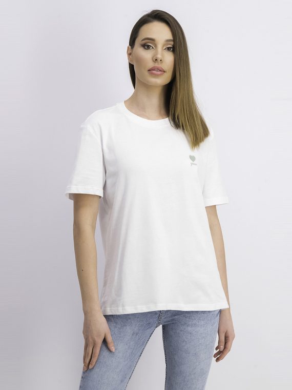 Womens Short Sleeve Oversize Shirt White