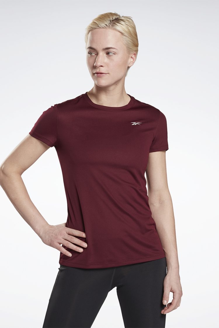Womens Short Sleeve Running T-Shirt Maroon