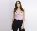 Womens Sleeveless Cropped Top Pink/Black