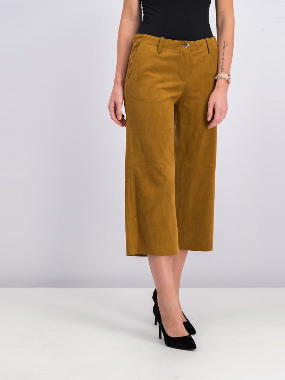 Womens Straight-Cut Crop Trousers Brown