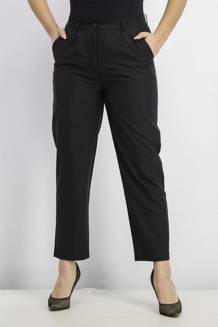 Womens Tapered Ankle Pants Black