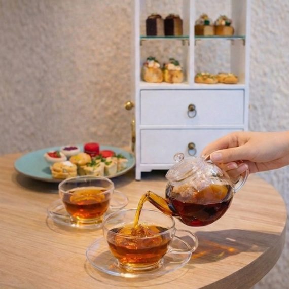 Afternoon Tea Set For 2 Or 4 With Optional House Beverage Each RESTAURANT Shop Online at Special Price from Saudi Mega Deals