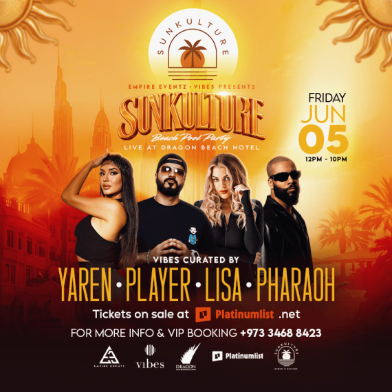 Sunkulture Beach Pool Party at Dragon Beach Hotel, Bahrain – Nightlife Activities & Sightseeing Shop Online at Special Price from Saudi Mega Deals