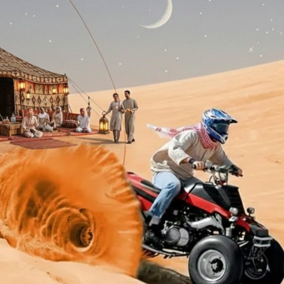 Vip Desert Safari & 30-min Quad Bike (home/Hotel Pickup) For 1, 2 Or 6 MOTOR SPORTS Shop Online at Special Price from Saudi Mega Deals